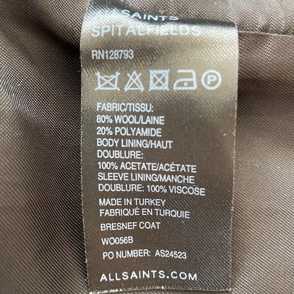 All Saints Bresnef Russian Millitary Coat in Navy Blue | 2 - Picture 11 of 13